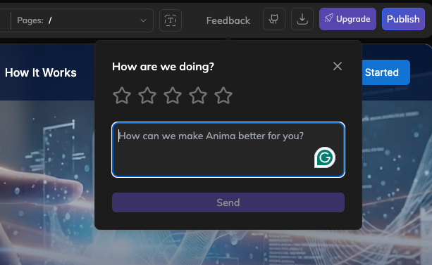 In-app feedback widget