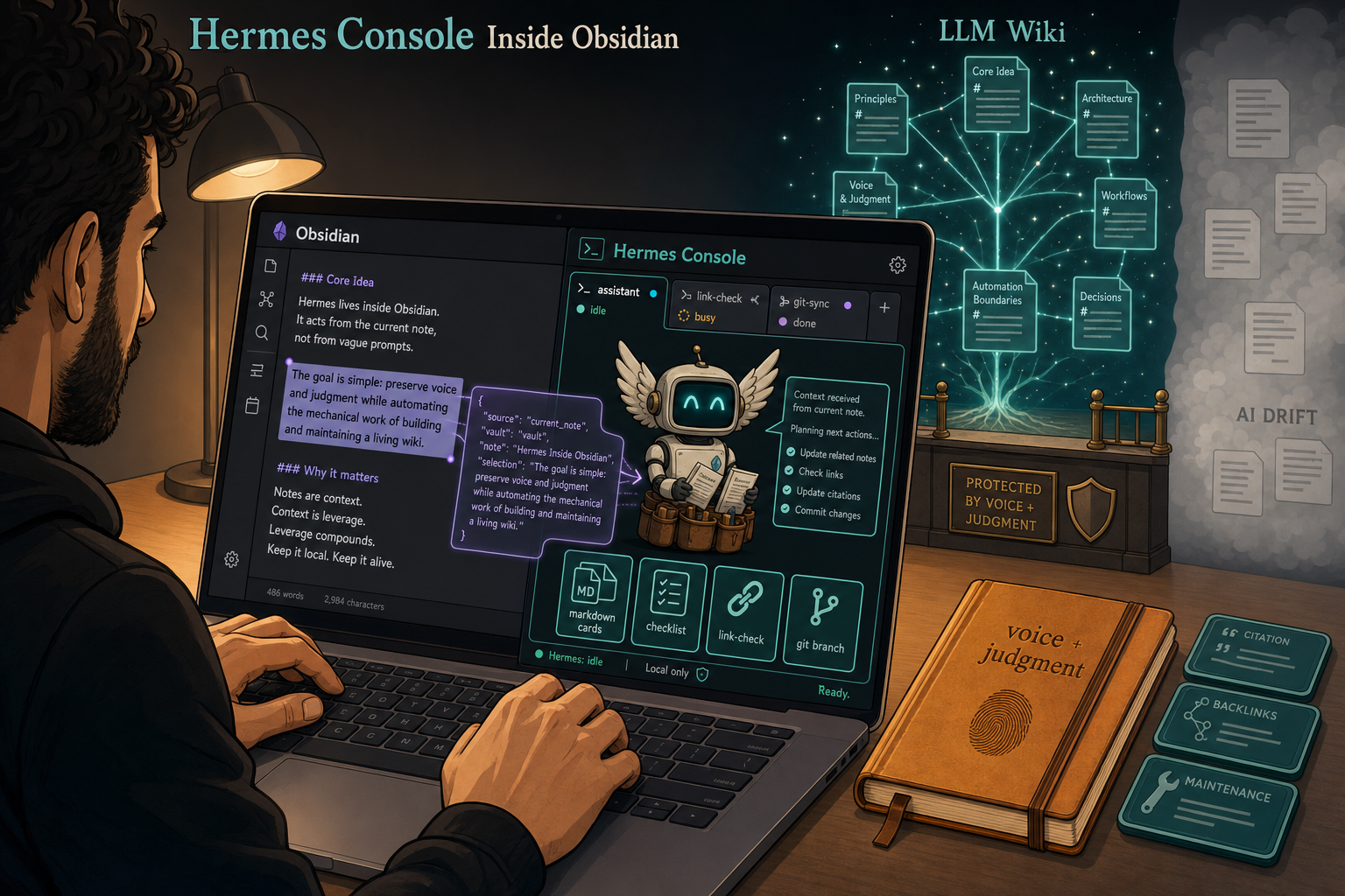Hermes Console inside Obsidian