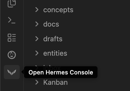 Send context to Hermes from the Obsidian sidebar