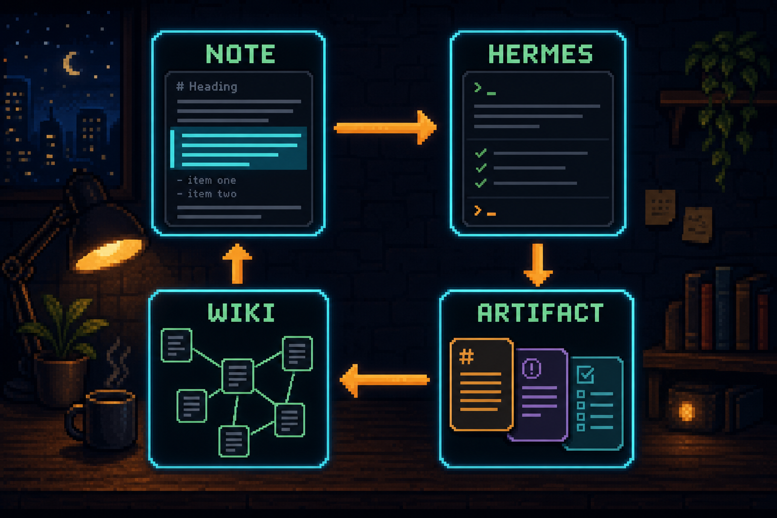 Obsidian and Hermes workflow loop