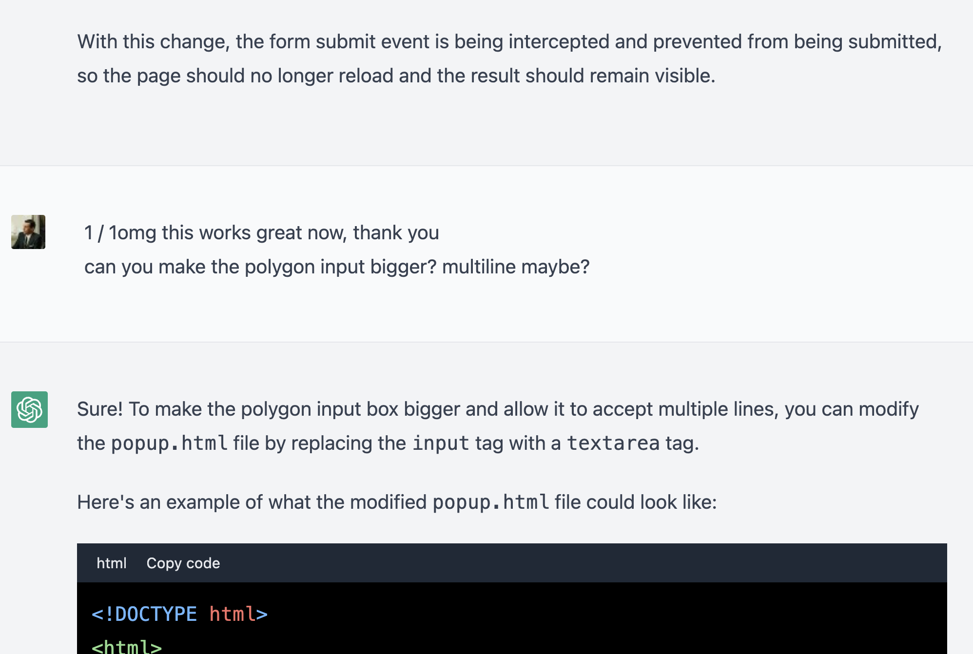Improving the polygon input